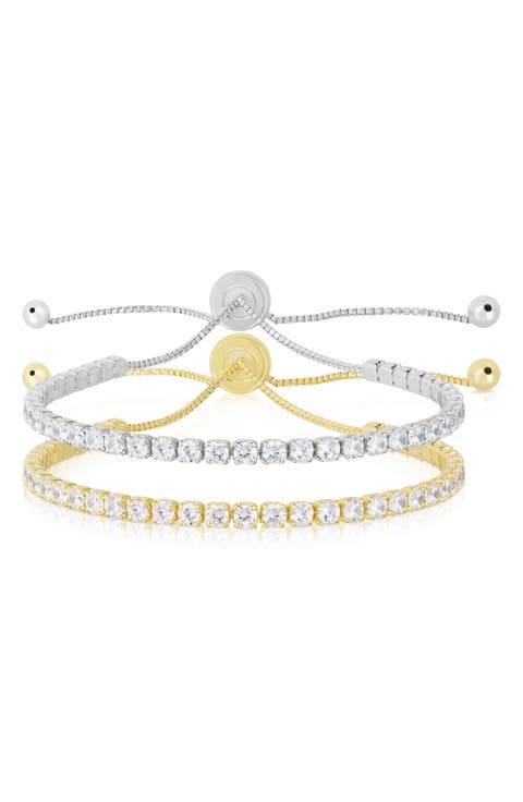 Set of 2 Cubic Zirconia Tennis Bracelets