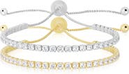 GLAZE JEWELRY Set of 2 Cubic Zirconia Tennis Bracelets