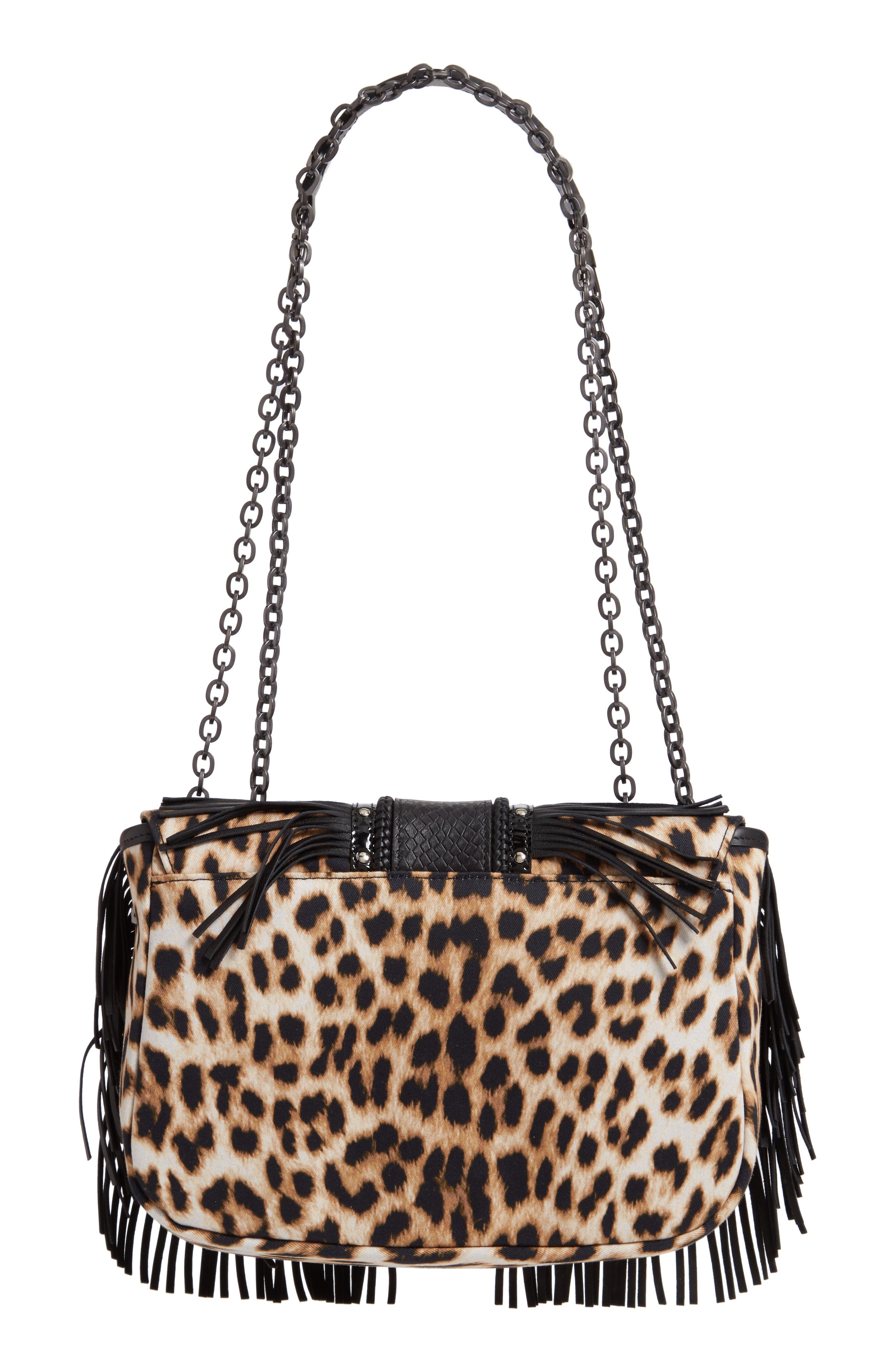 Longchamp Small Amazone Leopard Print Canvas Shoulder Bag, Alternate, color, 