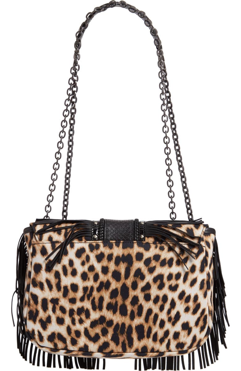 Longchamp Small Amazone Leopard Print Canvas Shoulder Bag, Alternate, color,