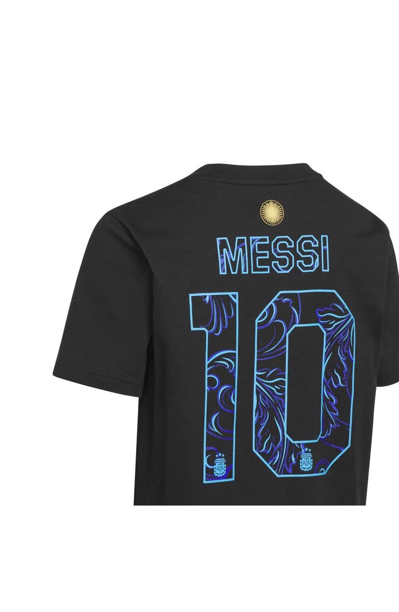 adidas Youth adidas Lionel Messi Black Argentina National Team 2026 Away Jersey Hook Name & Number T-Shirt, Alternate, color, Black