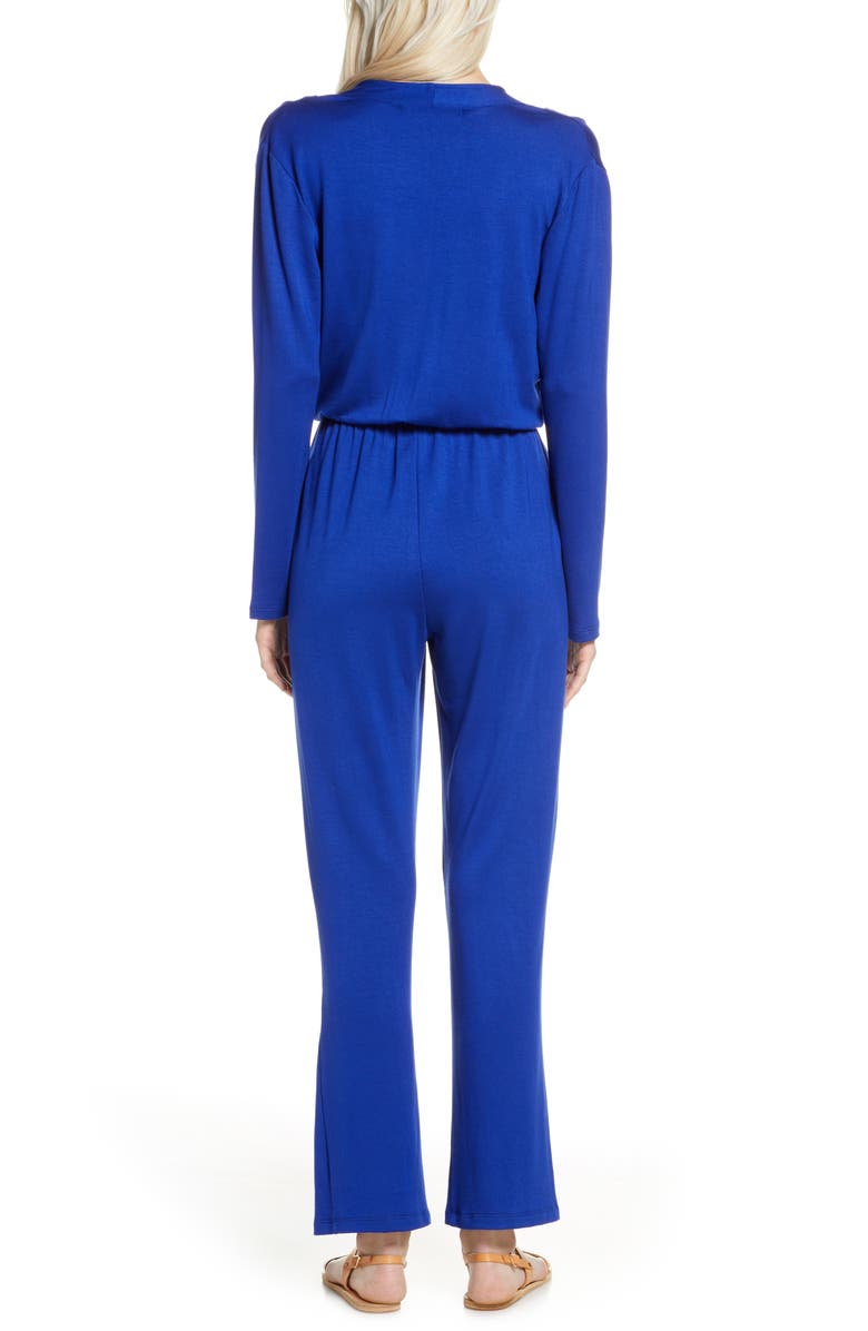 Fraiche by J Long Sleeve Wrap Jumpsuit, Alternate, color,