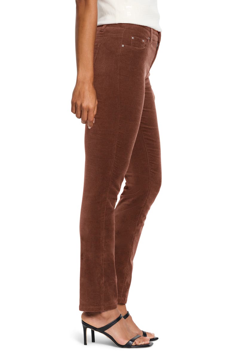 NIC+ZOE High Waist Stretch Velveteen Straight Leg Ankle Pants, Alternate, color, Chai