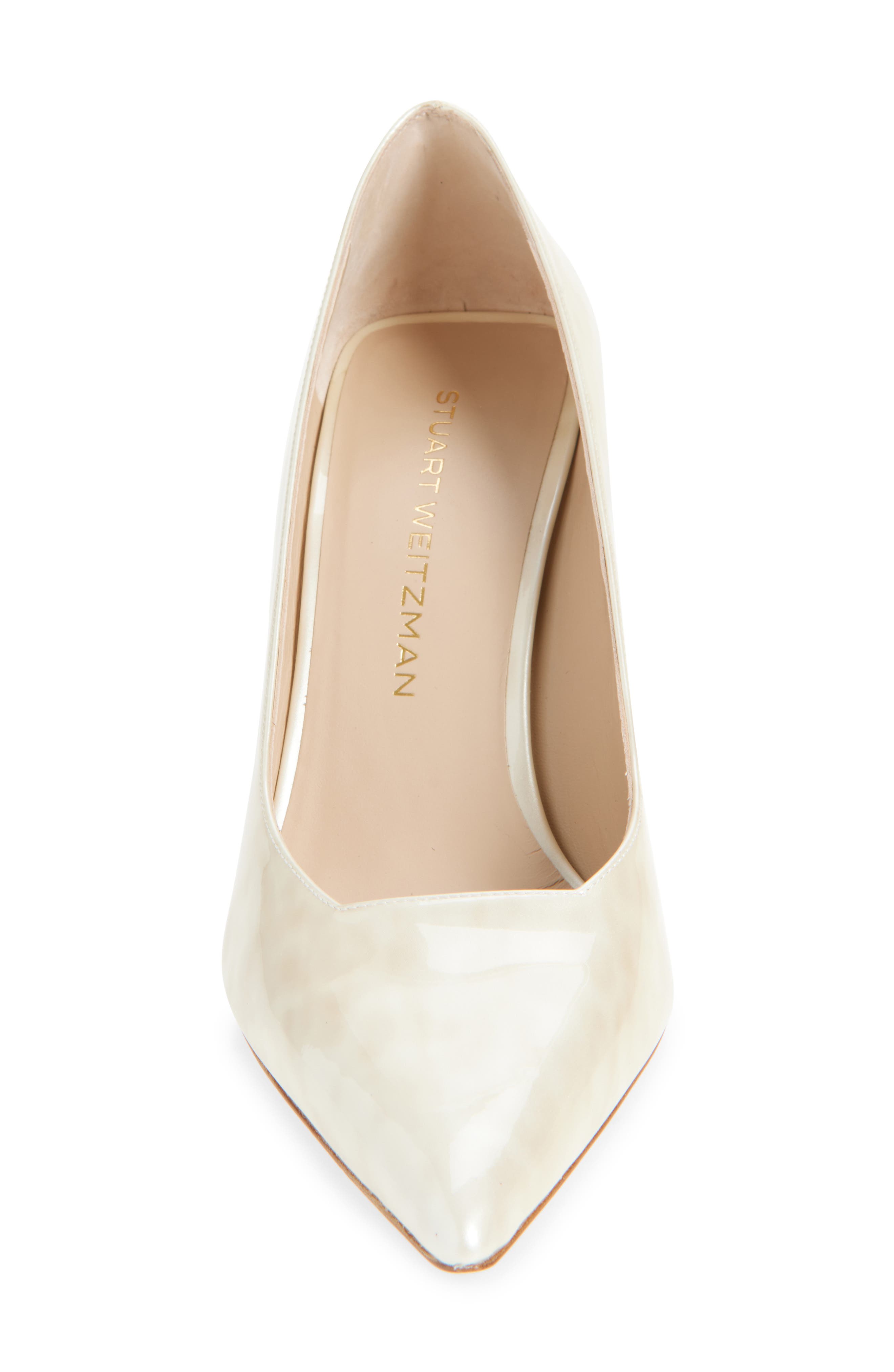 Vinnie 85 Patent Leather Pointed Toe Pump, Alternate, color, LINEN