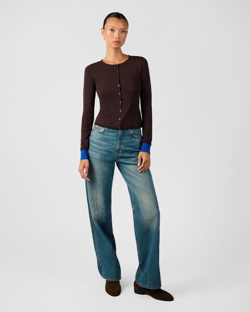 Weworewhat Fine Knit Cardigan In Brown