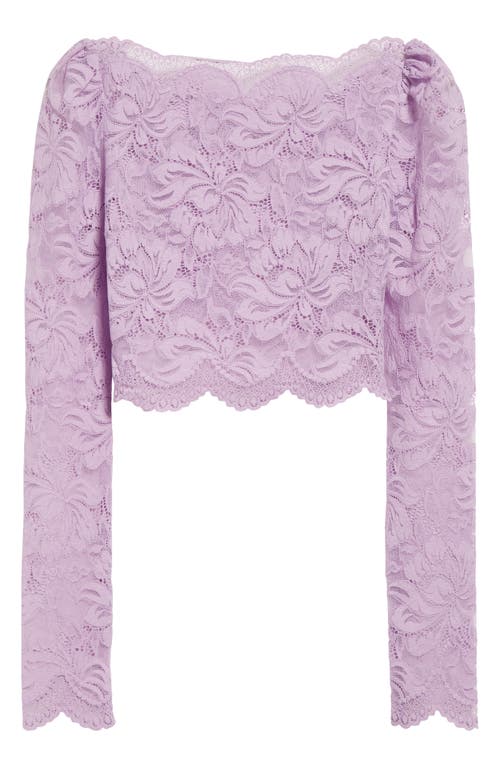 Rabanne Lavender Lace-effect Top With Boat Neckline In French Lavander