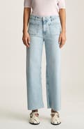 Mavi Jeans Paloma Marine Patch Pocket High Waist Raw Hem Wide Leg Jeans