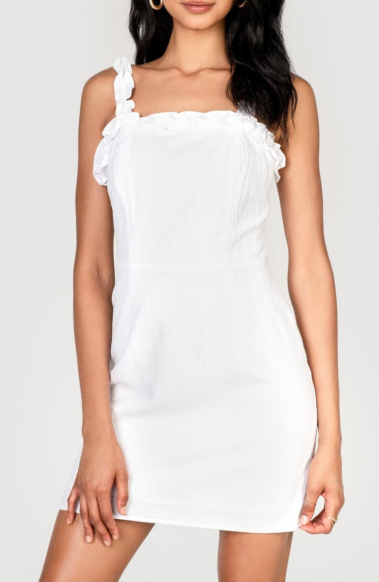 Lost + Wander White Sands Ruffle Minidress, Alternate, color, 