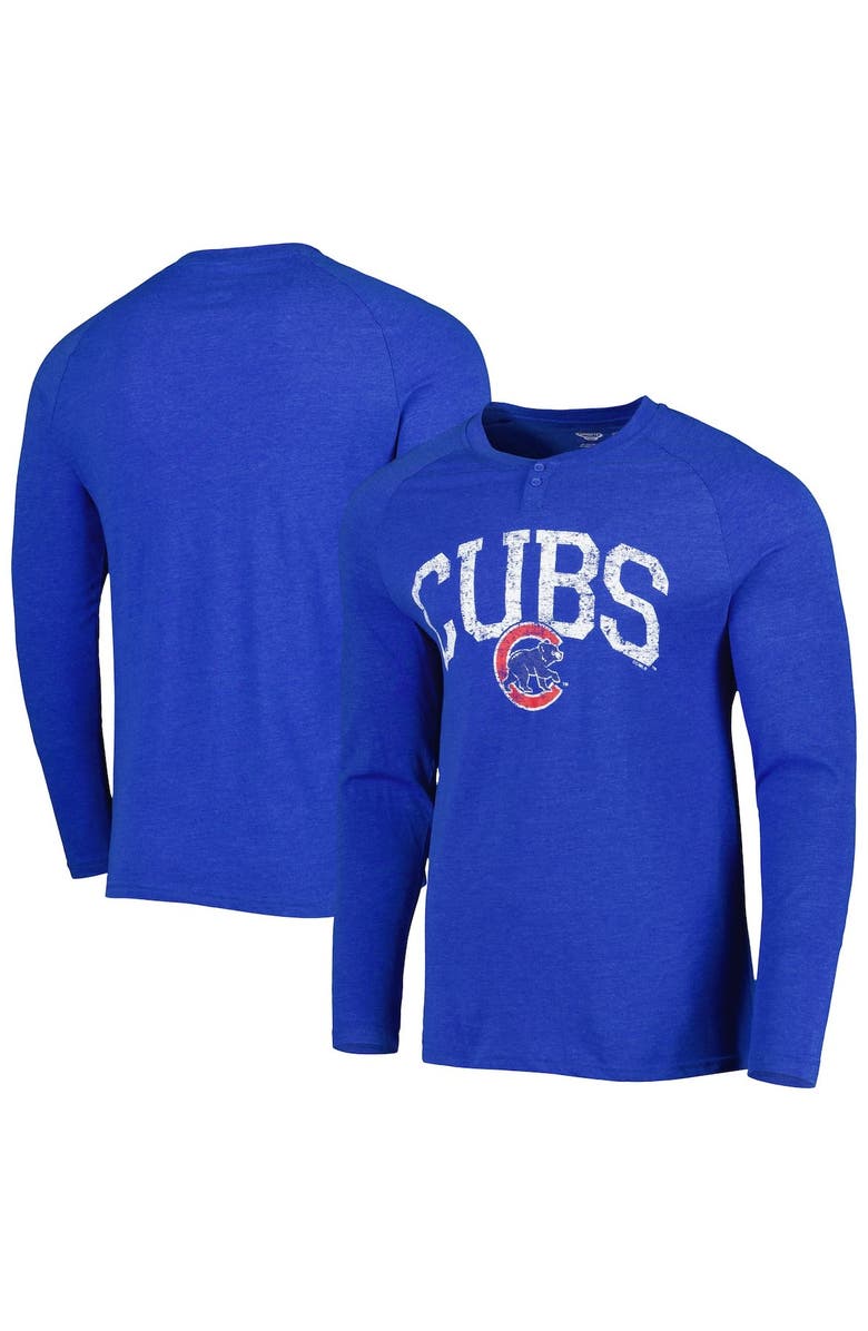 CONCEPTS SPORT Men's Concepts Sport Royal Chicago Cubs Inertia Raglan Long Sleeve Henley T-Shirt, Main, color,