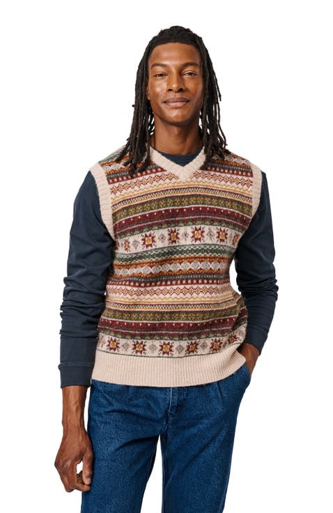 Fair Isle Slipover Wool Vest
