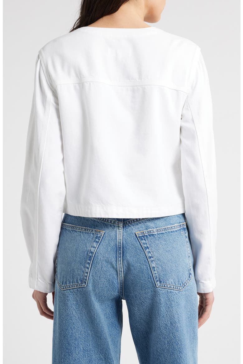 Drew Featherweight Crop Denim Jacket, Alternate, color, OPTIC WHITE