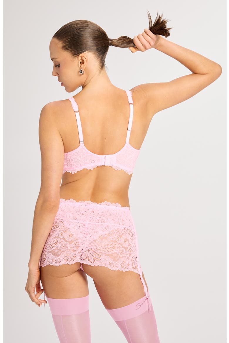 Romantic Corded Lace Garter Skirt, Alternate, color, PERKY PINK