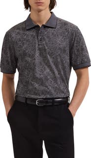 Bugatchi Three Button Floral Print Button-Up Shirt