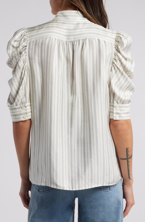 Frame Womens Creamgillian Striped-print Silk Top In Cream Multi