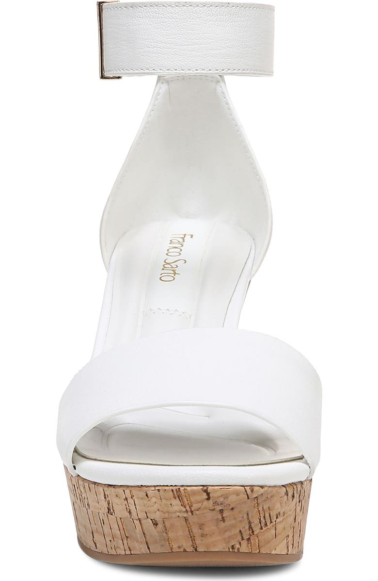 Franco Sarto Clemens Ankle Strap Wedge Sandal, Alternate, color, White