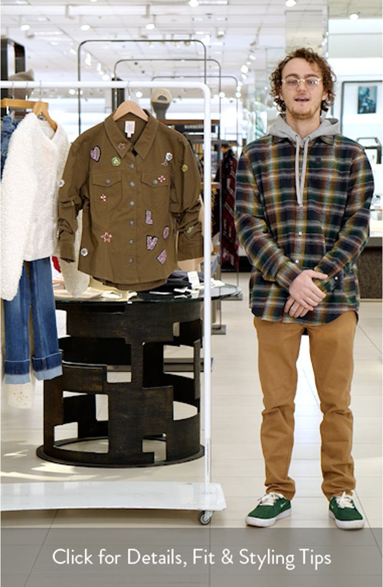 Love Appliqué Ruched Sleeve Jacket, sales video thumbnail