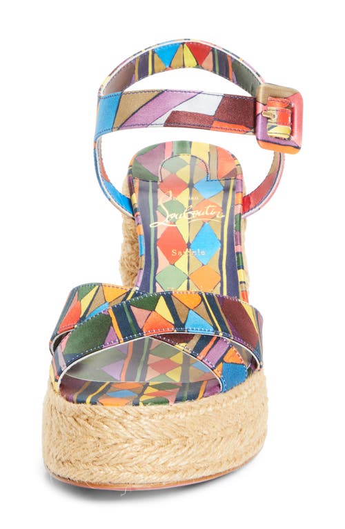 Christian Louboutin Calakala Espadrille Platform Sandal In Multi