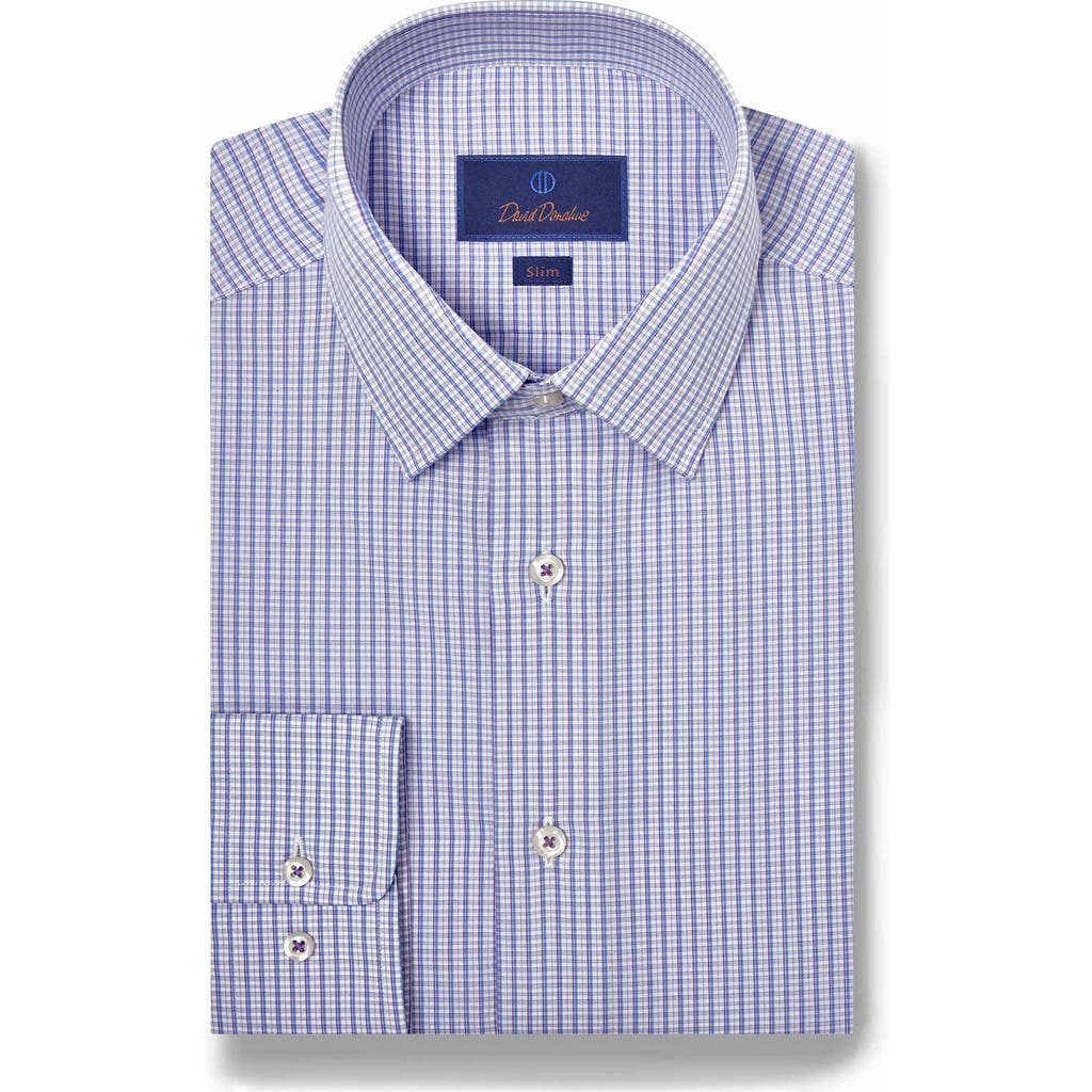 DAVID DONAHUE DAVID DONAHUE SLIM FIT POPLIN CHECK DRESS SHIRT
