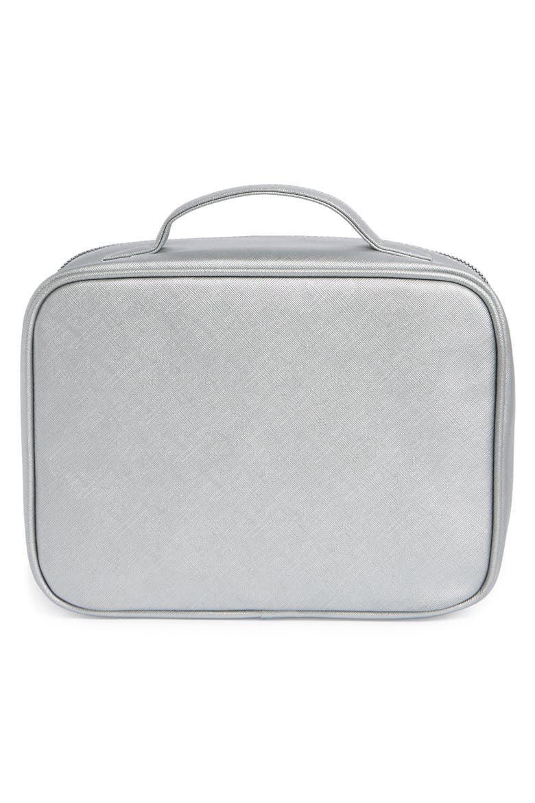 Mirrored Train Case, Alternate, color, SILVER