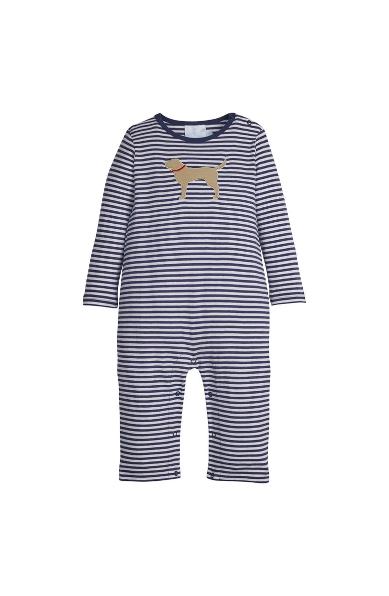 Little English Long Sleeve Applique Romper, Main, color, Labs