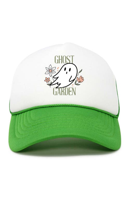 Dalix Ghost Garden Snapback Trucker Hat In White