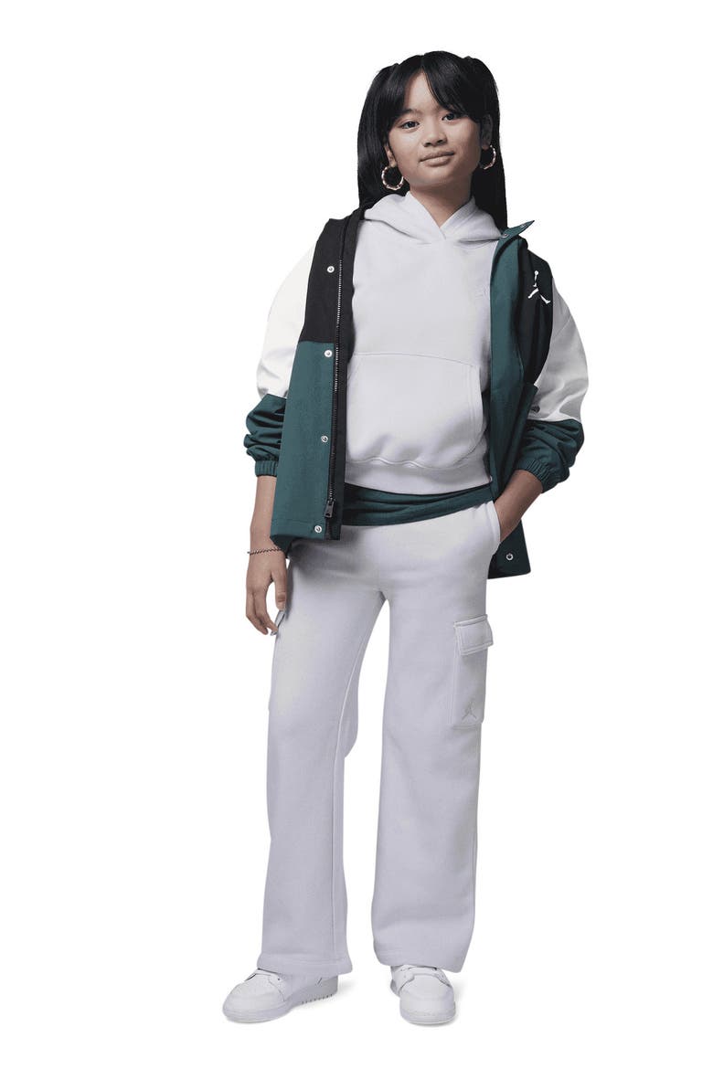 Kids' Y2K Fleece Cargo Joggers, Alternate, color, FOOTBALL GRAY