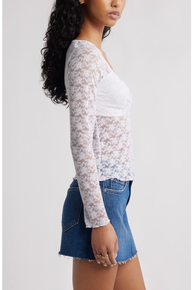 Pretty Lace Top, Alternate, color, WHITE
