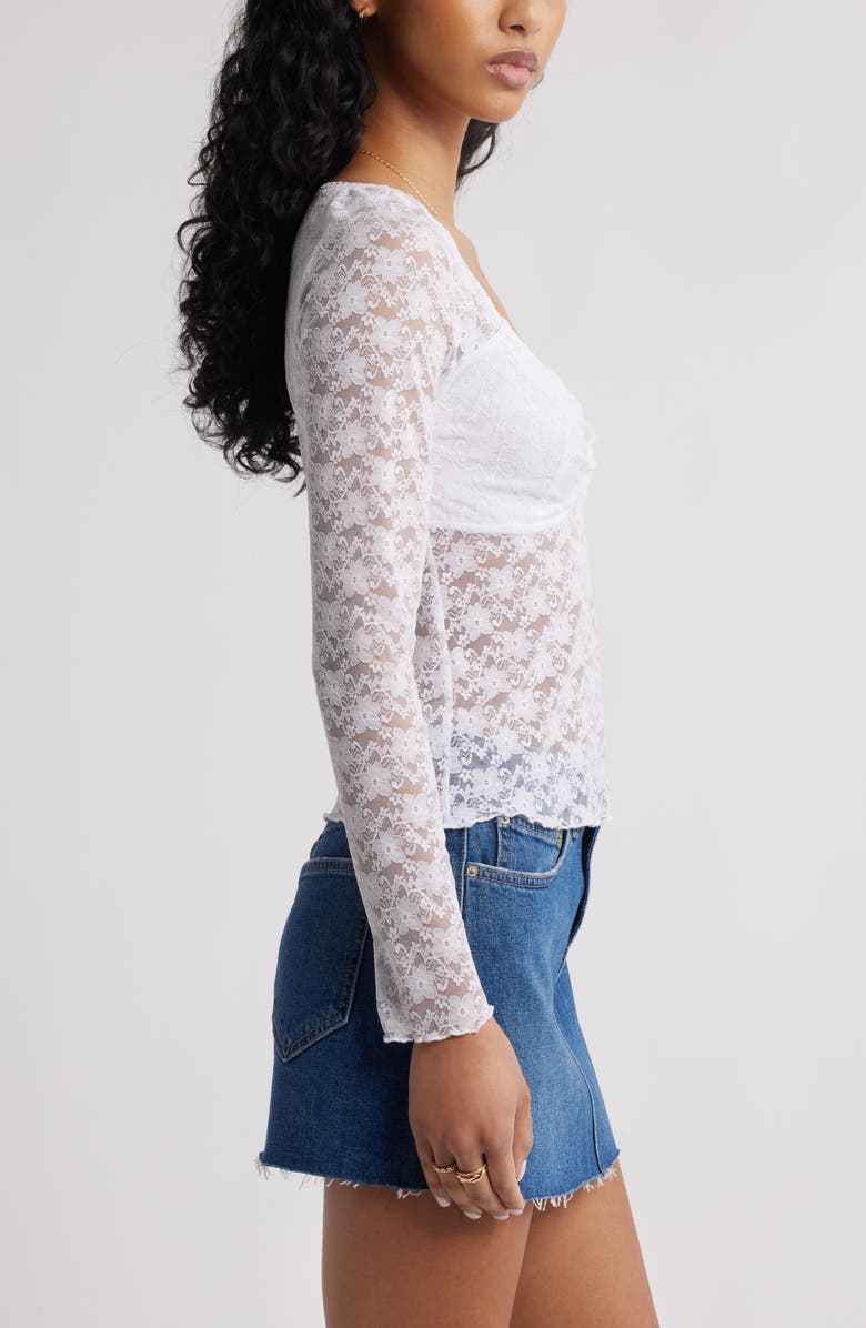 BP. Pretty Lace Top, Alternate, color, White