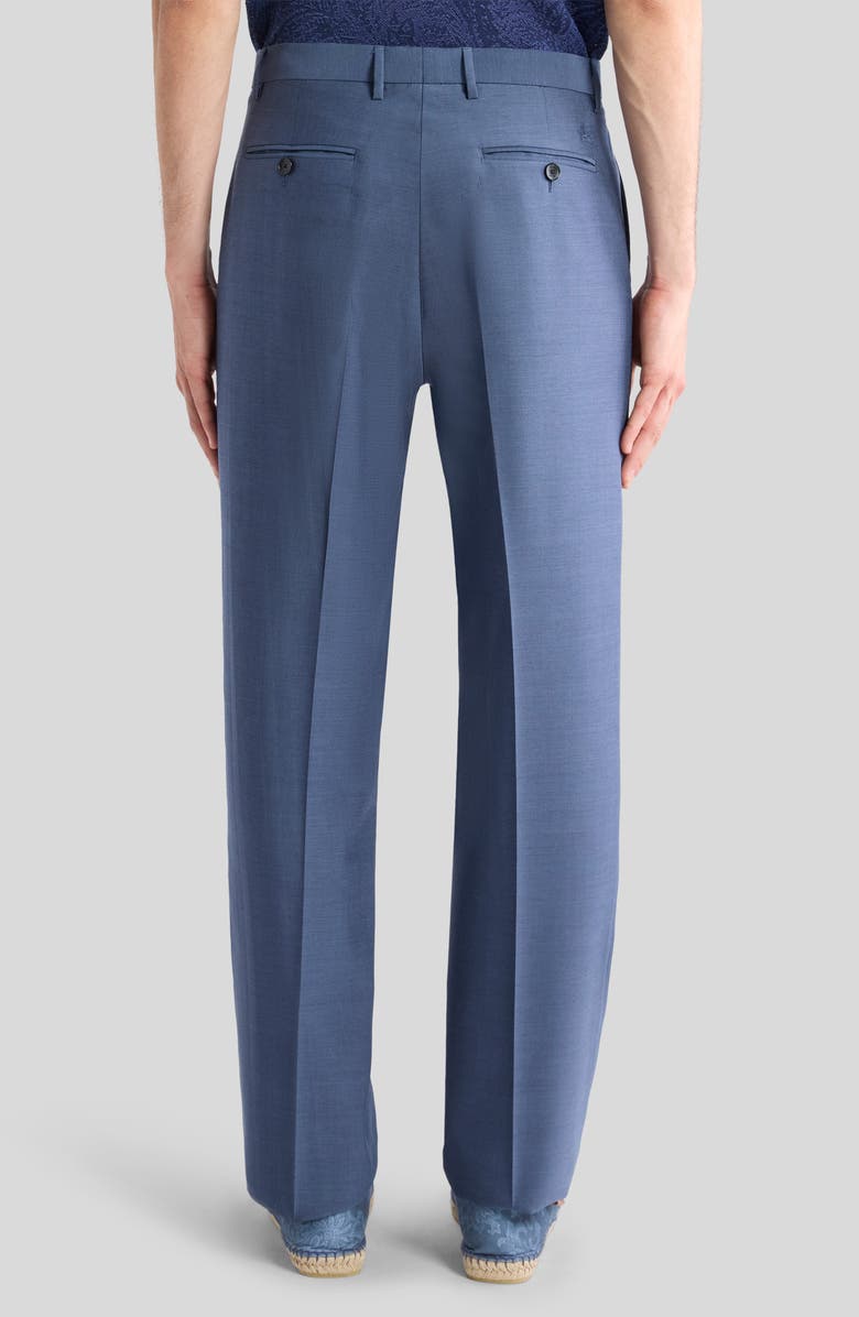 Etro Roma Single Pleat Wool Pants, Alternate, color, Indaco