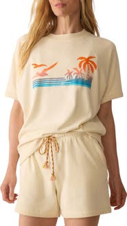 Faherty High Tide Short Sleeve Pima Cotton Terry Sweatshirt