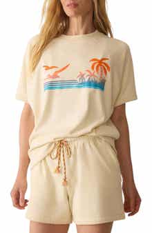Faherty High Tide Short Sleeve Pima Cotton Terry Sweatshirt