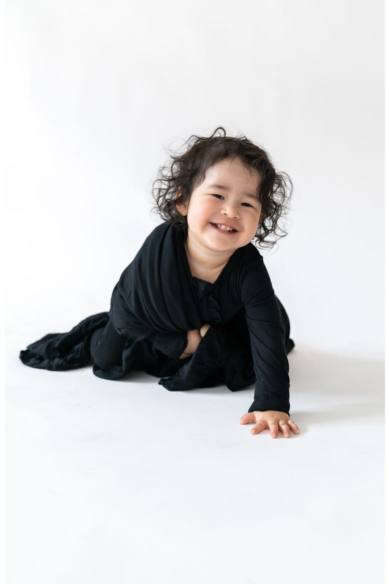 Allie Black Ruffle Toddler Blanket, Alternate, color, Black