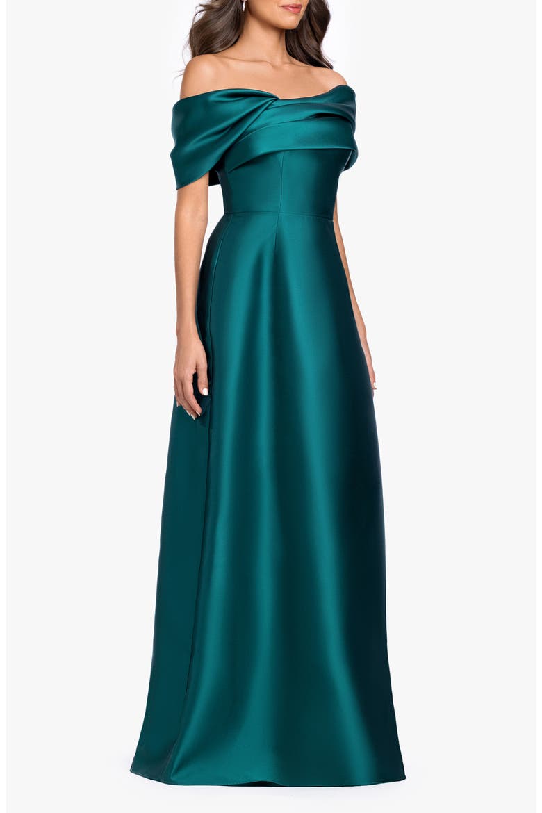 Arcadia Satin Ballgown, Alternate, color, MALLARD