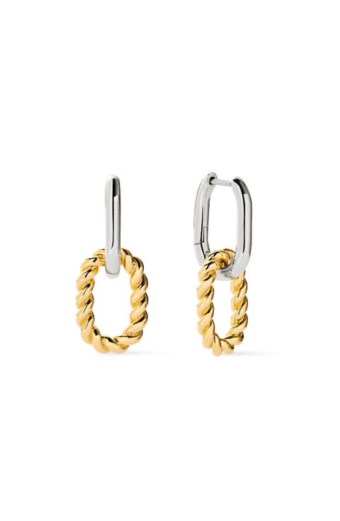 Drop Earrings - Ash Double Mini Two Tone