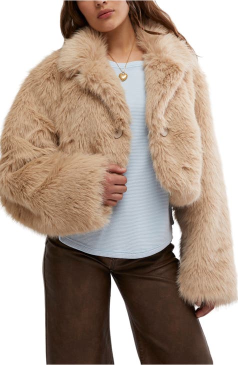 Free People extreme moto outlet faux fur coat