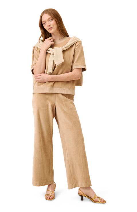 Organic Cotton Pure Velour Wide Leg Pant