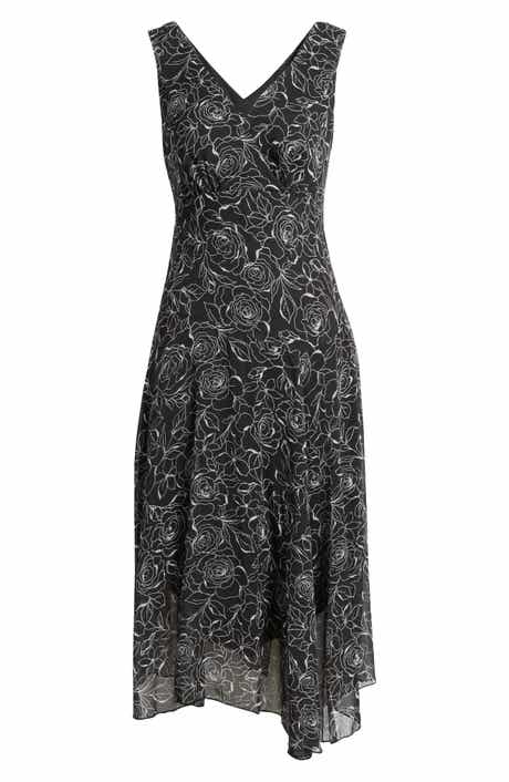 Connected Apparel Sleeveless Asymmetric Hem Yoryu Dress