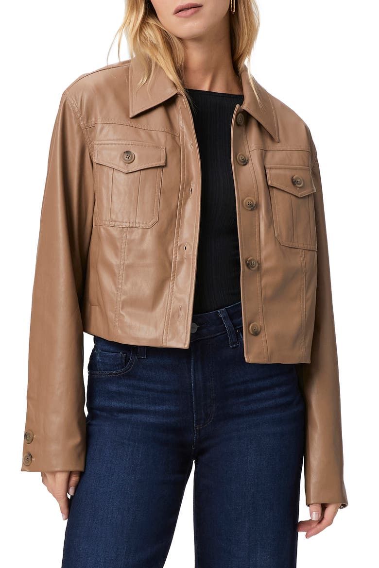 Fenwick Faux Leather Jacket, Main, color, BURNT SUGAR