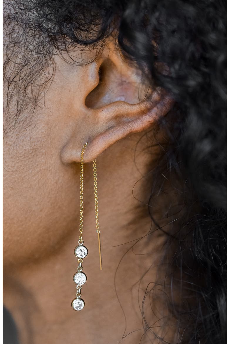 Lily Threader Earrings, Alternate, color, GOLD