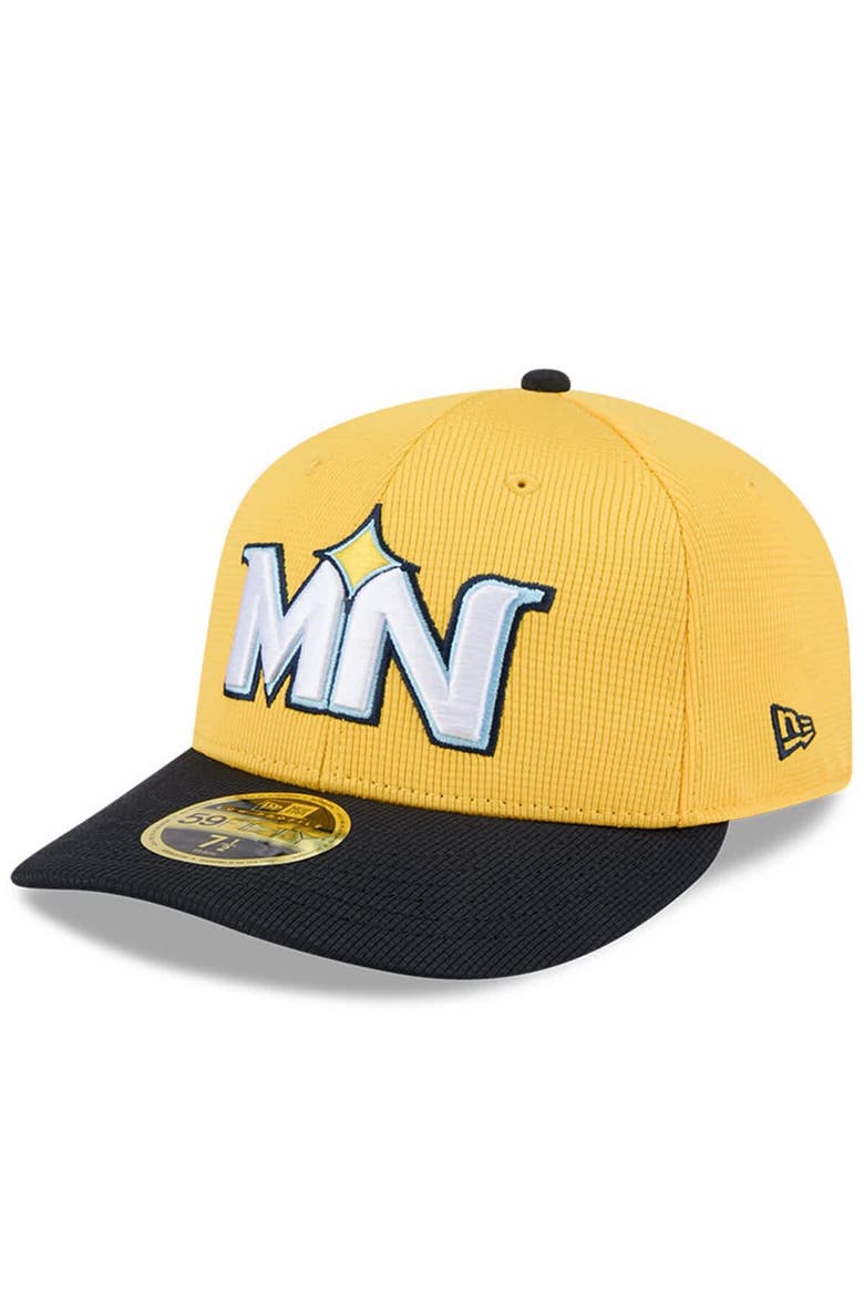 Men's New Era Yellow/Black Minnesota Twins City Connect Batting Practice Low Profile 59FIFTY Fitted Hat, Main, color, Yellow