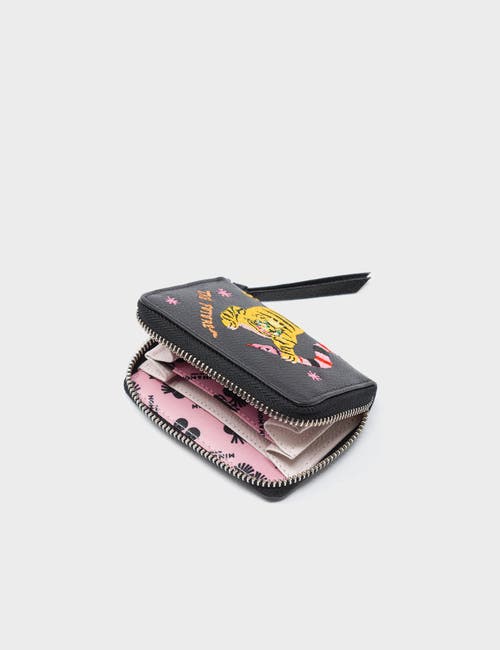Min & Mon Frodo Leather Zip Around Wallet In Black
