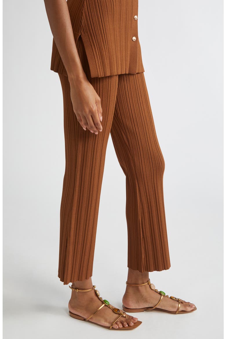 Massaro Variegated Rib Crop Pants, Alternate, color, DARK WHISKY