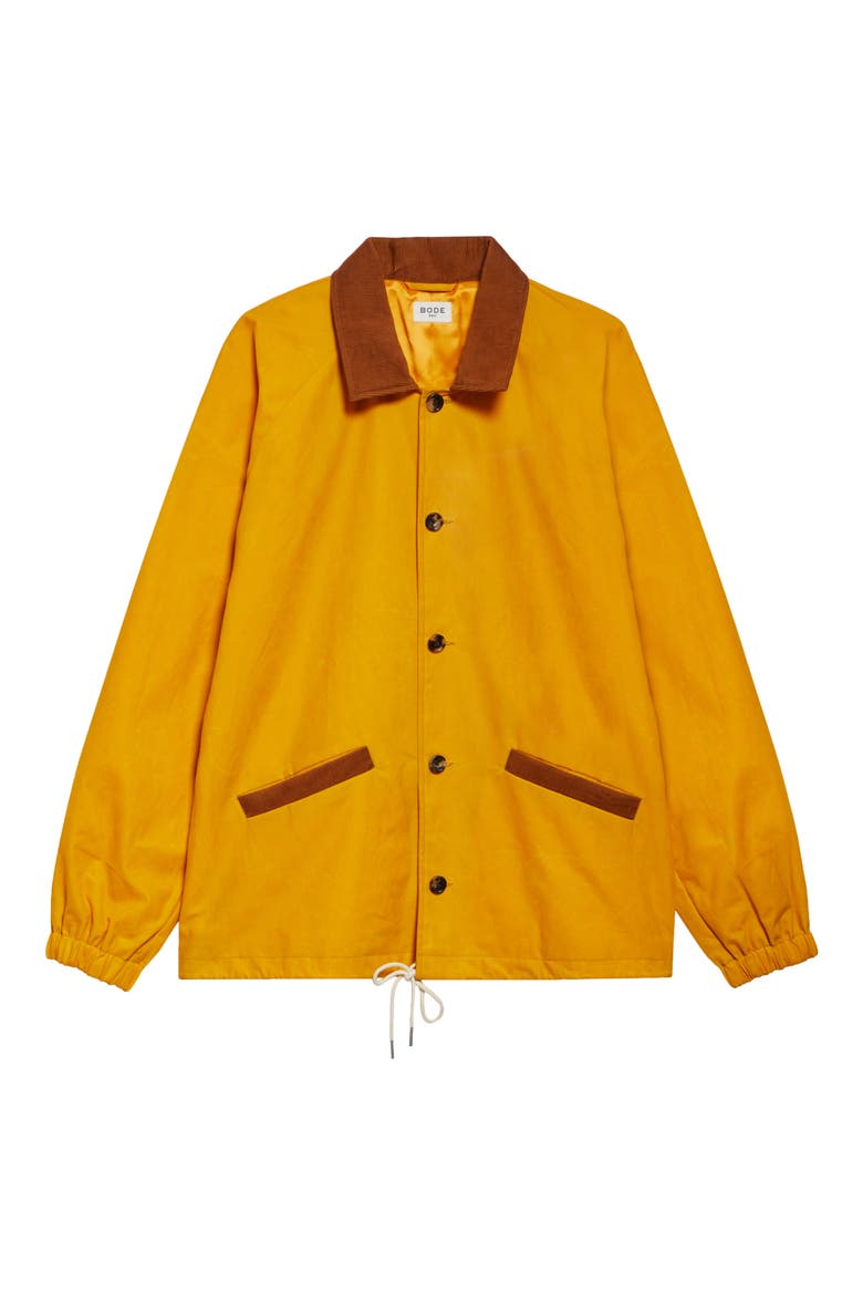 Waxed Track Jacket, Main, color, YELLOW