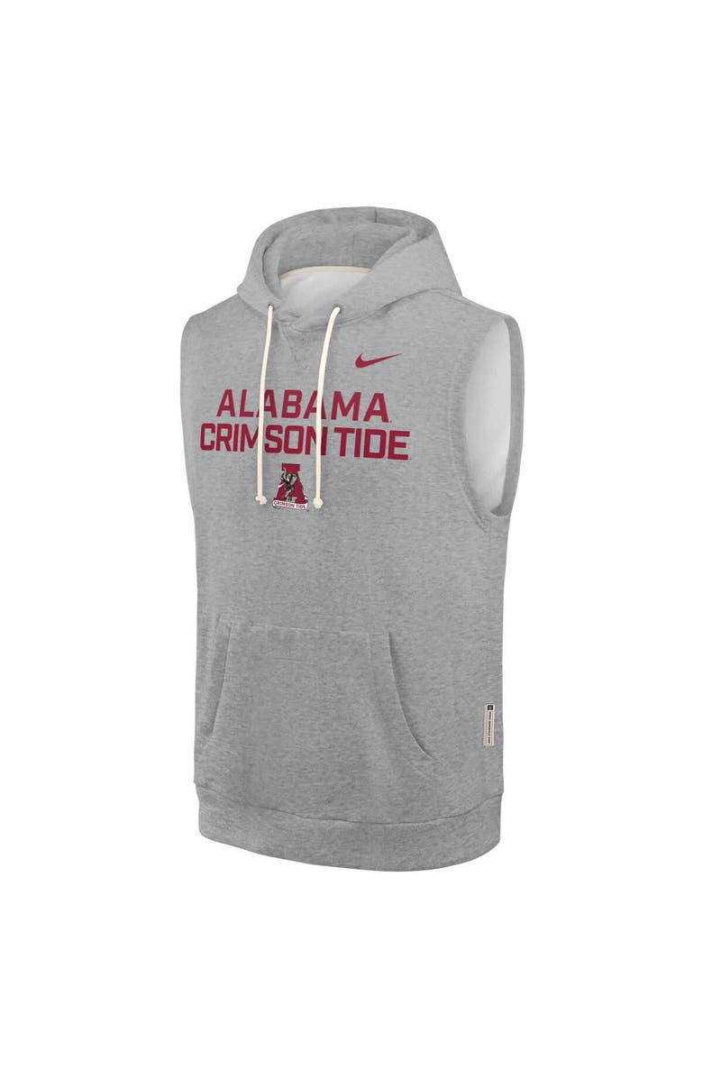 Nike Men's Nike Heather Gray Alabama Crimson Tide 2025 Sideline Performance Sleeveless Pullover Hoodie, Alternate, color, 