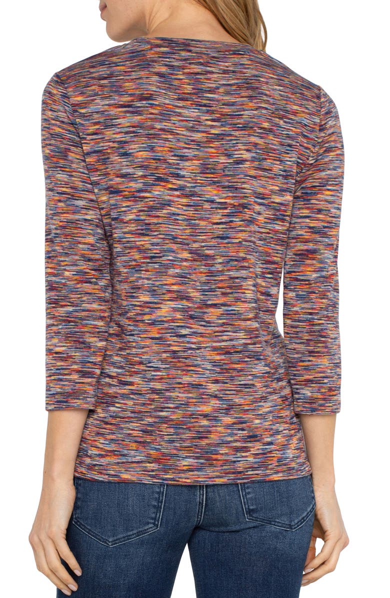 Liverpool Los Angeles Ruched Space Dye Top, Alternate, color, 