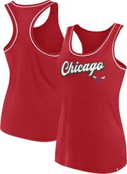 FANATICS Women's Fanatics Branded Red Chicago Bulls Wordmark Logo Racerback Tank Top