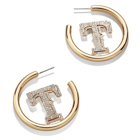 Texas Rangers Hoops Earrings