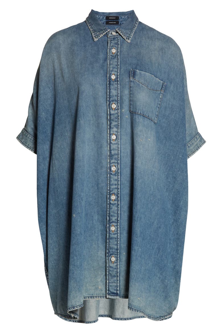 Oversize Boxy Denim Shirtdress, Alternate, color, CHESTER BLUE