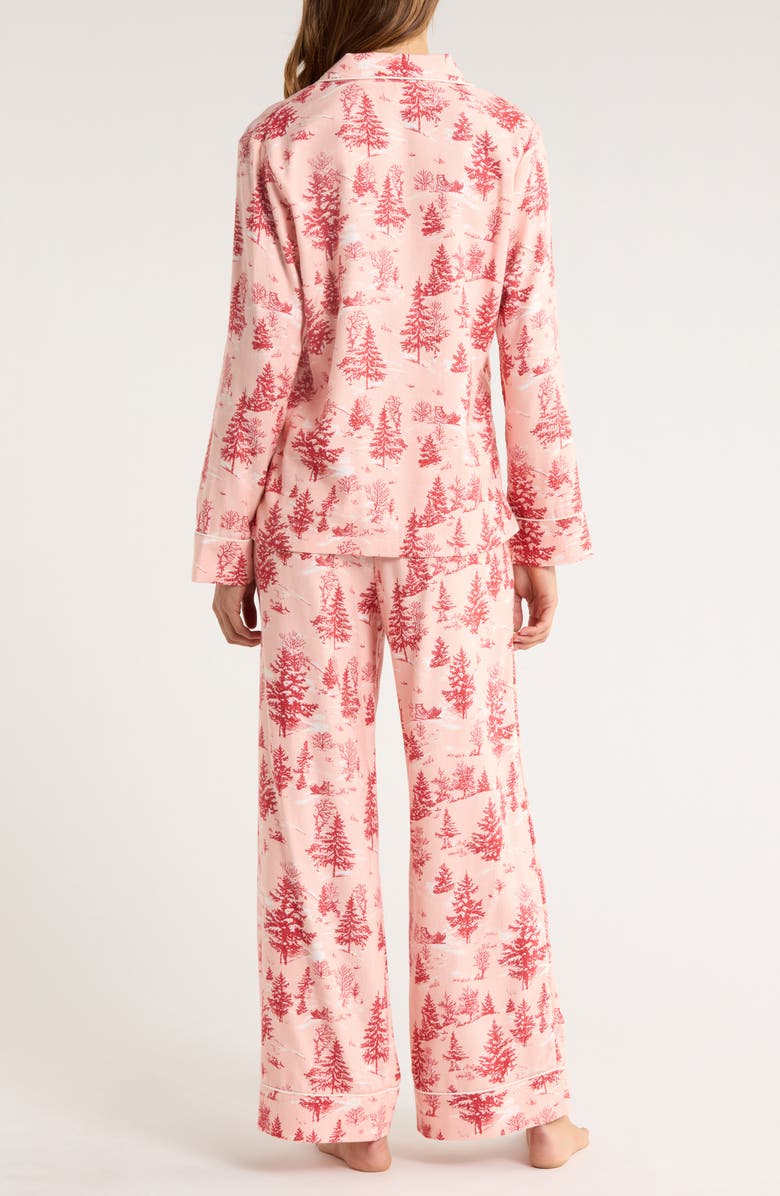 Nordstrom Cozy Cotton Blend Flannel Pajamas, Alternate, color, Pink- Red Spruce Toile
