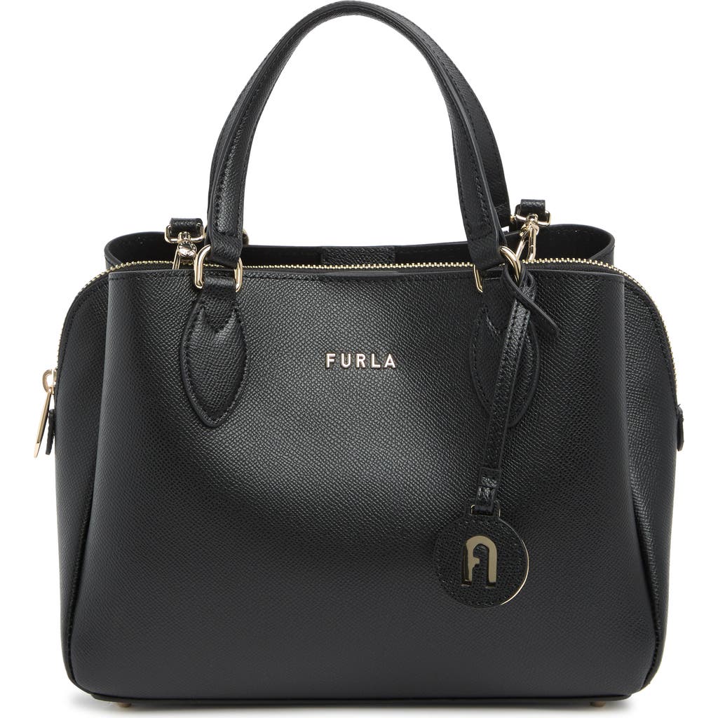 Furla Minerva Xl Leather Mini Leather Tote In Nero